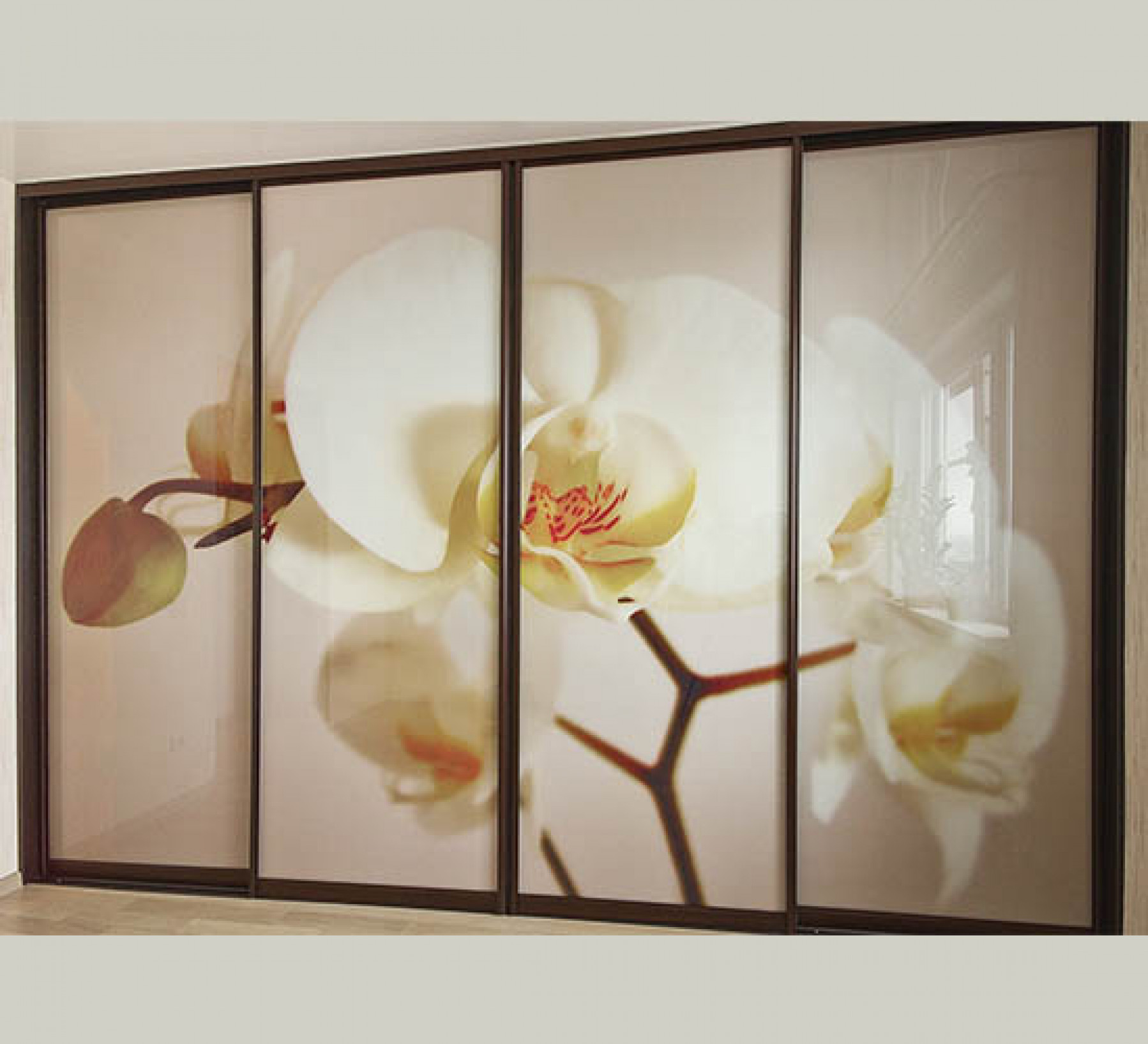 Шкаф купе с фотопечатью орхидеи