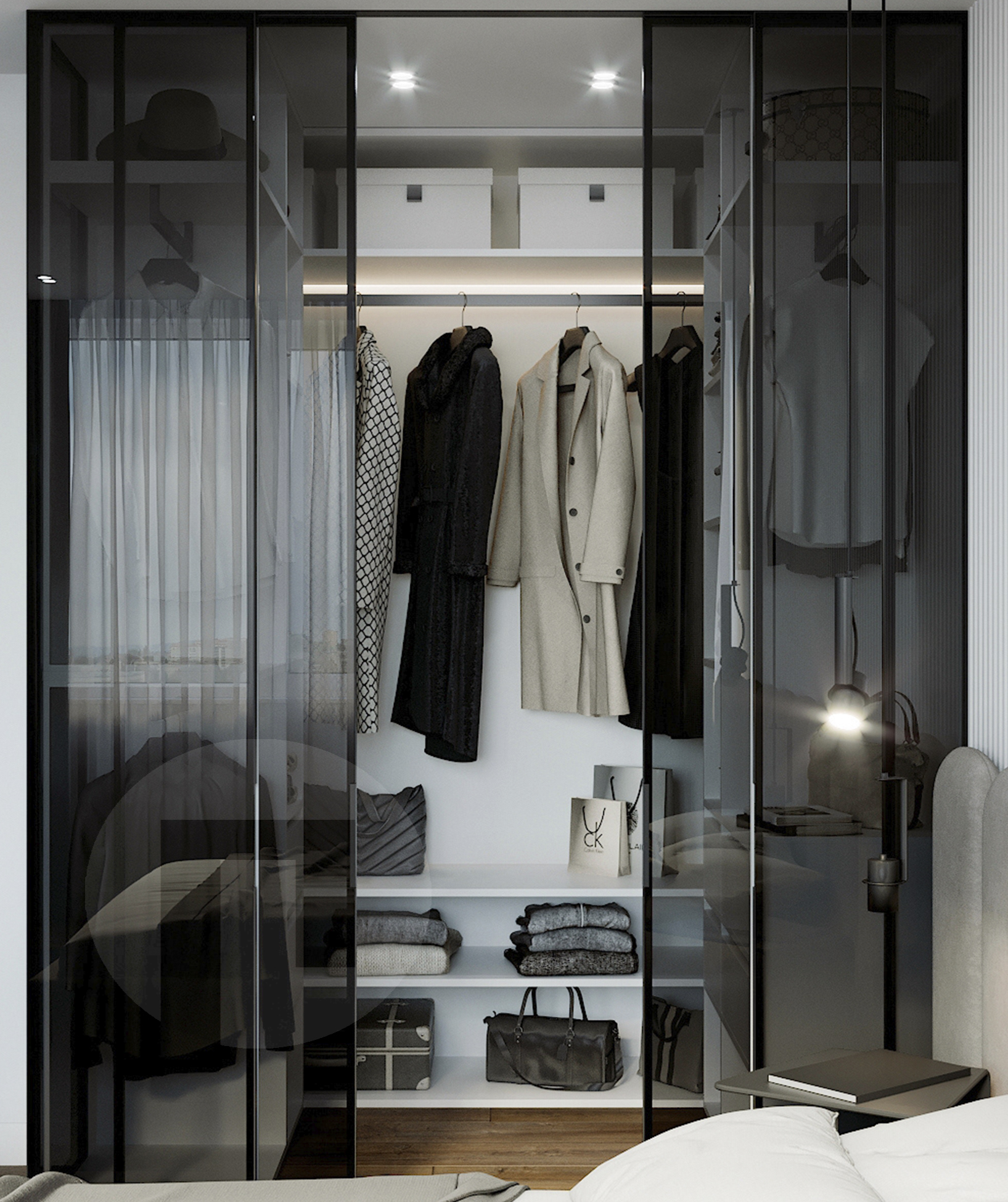Шкаф для одежды, поперечная вешалка-штанга T-741-Тмибп, цвет Таксония медовая и бежевый песок