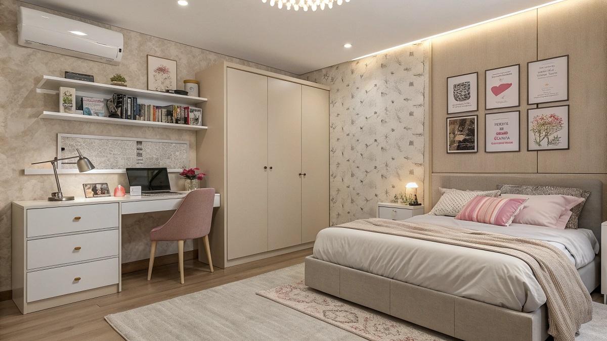 Дизайн спальни для девочки подростка в современном стиле - фото 5