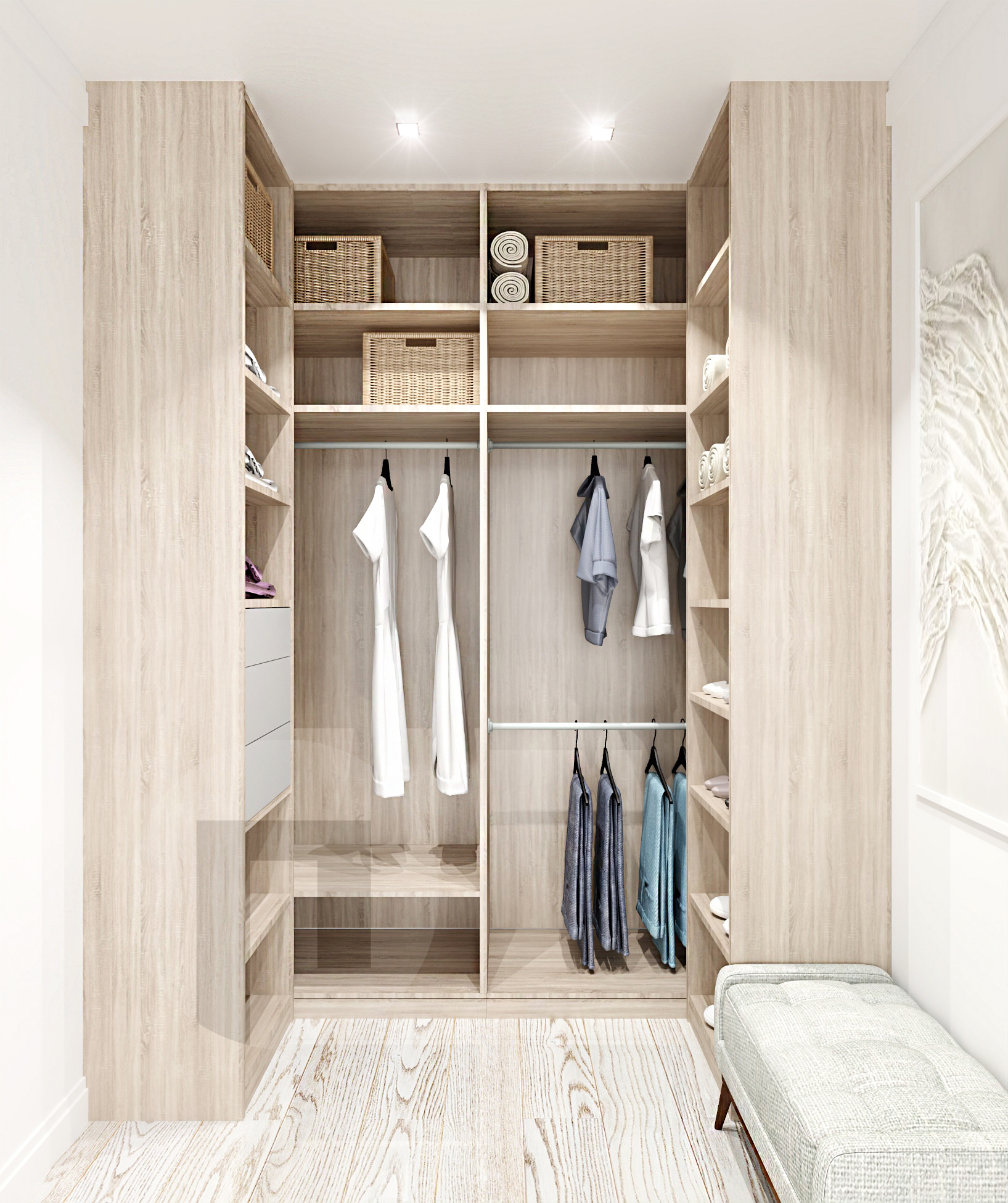 Дизайн проект маленькой гардеробной комнаты - дизайн, цена.