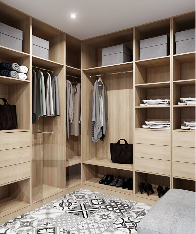 Как осуществляется планировка гардеробной комнаты: 5 составляющих совершенства