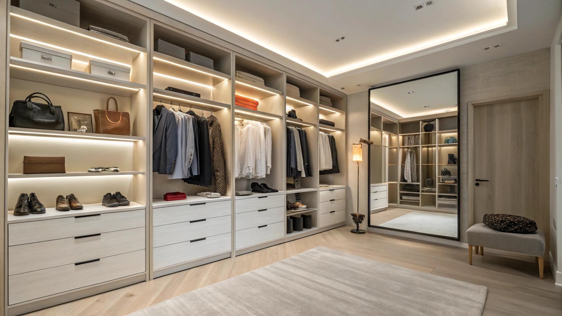 Гардеробная в доме - фото