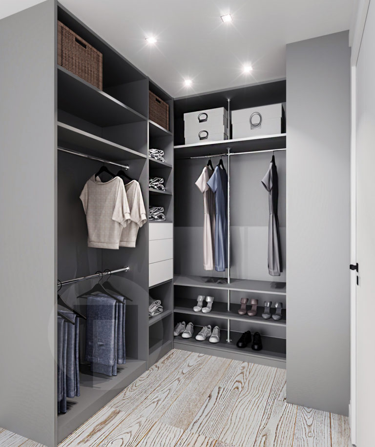 Обустройство маленькой гардеробной комнаты в спальне, кладовке, коридоре: фото, дизайны, советы