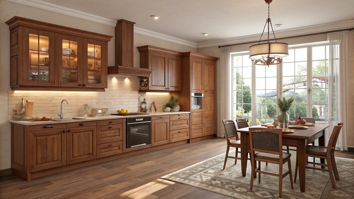 Кухня из массива дерева - фото