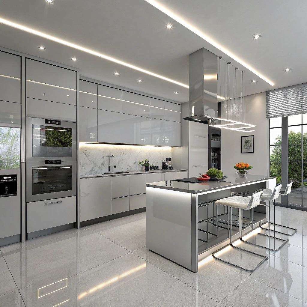 Прямые кухни - фото