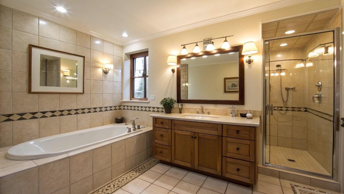 Освещение в ванной комнате - фото