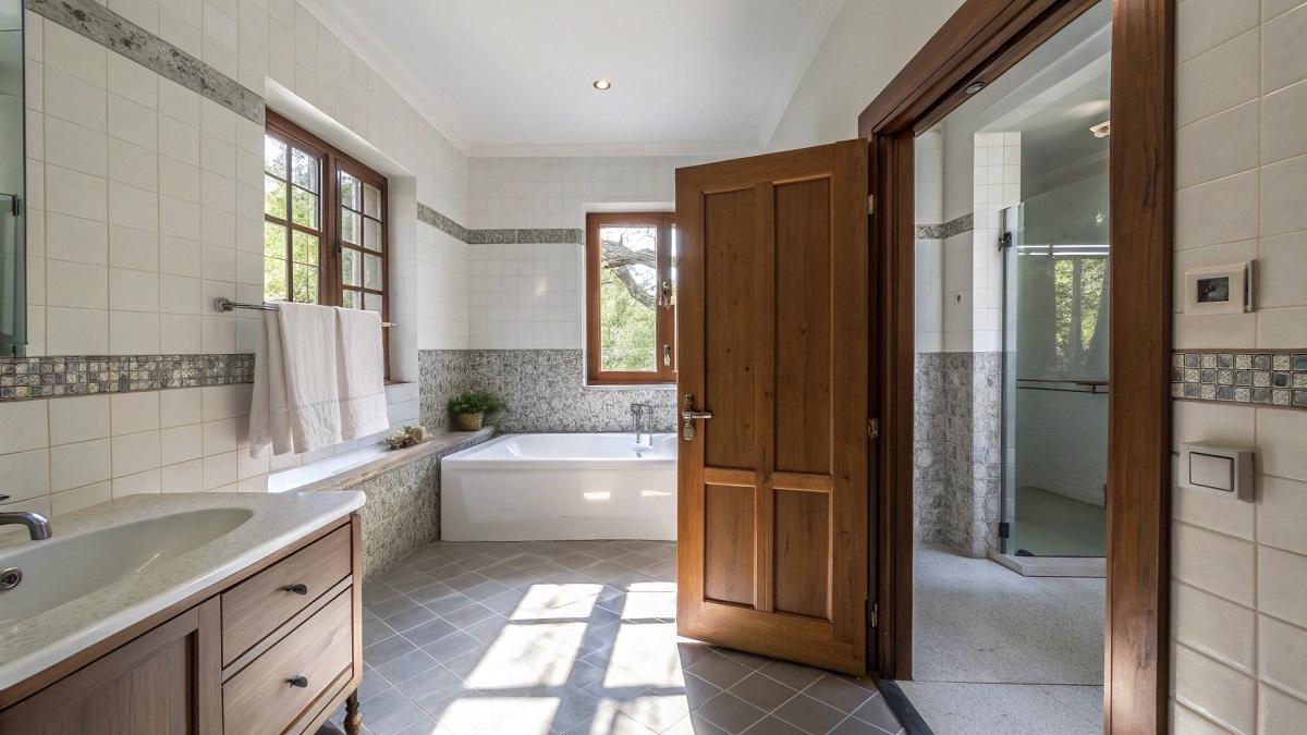 Дверь в ванной комнате - фото 1